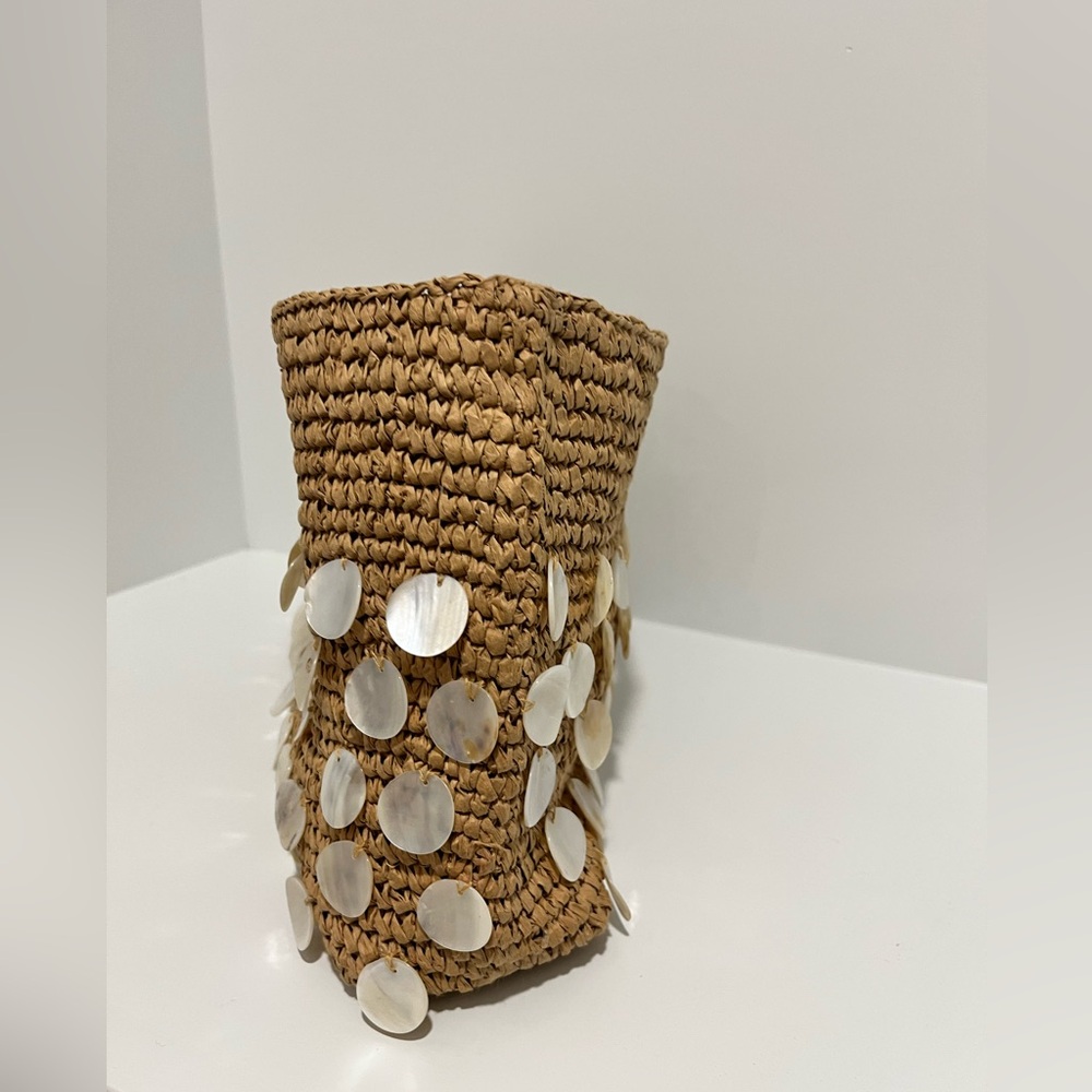 NEW J. Crew Handknotted Straw Rectangular Clutch with Paillettes CJ893 $148 - Picture 5 of 11